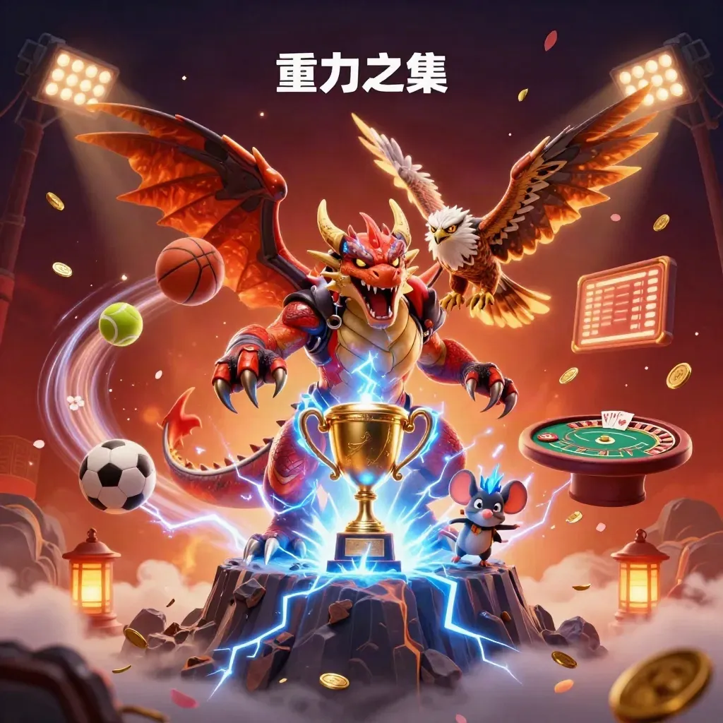 Thunder dragon, wind hawk, and static mouse amid casino treasure and lightning